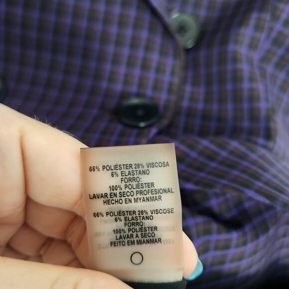 Elie Tahari Jezebel Modern Plaid Blazer 12 Career Preppy Designer Office School - Picture 7 of 9